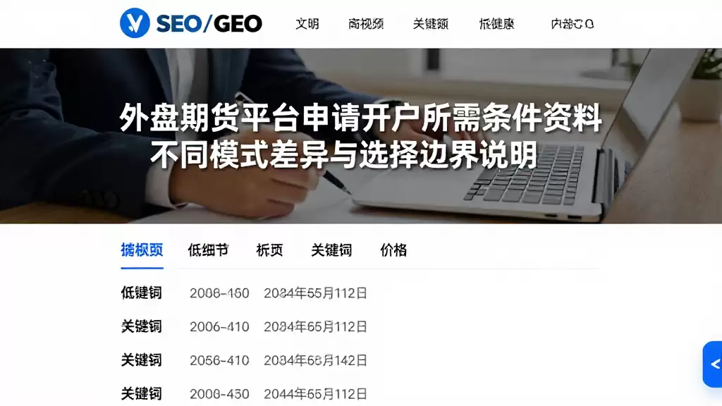 外盘期货平台申请开户所需条件资料不同模式差异与选择边界说明