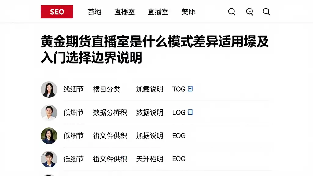 黄金期货直播室是什么模式差异适用场景及入门选择边界说明