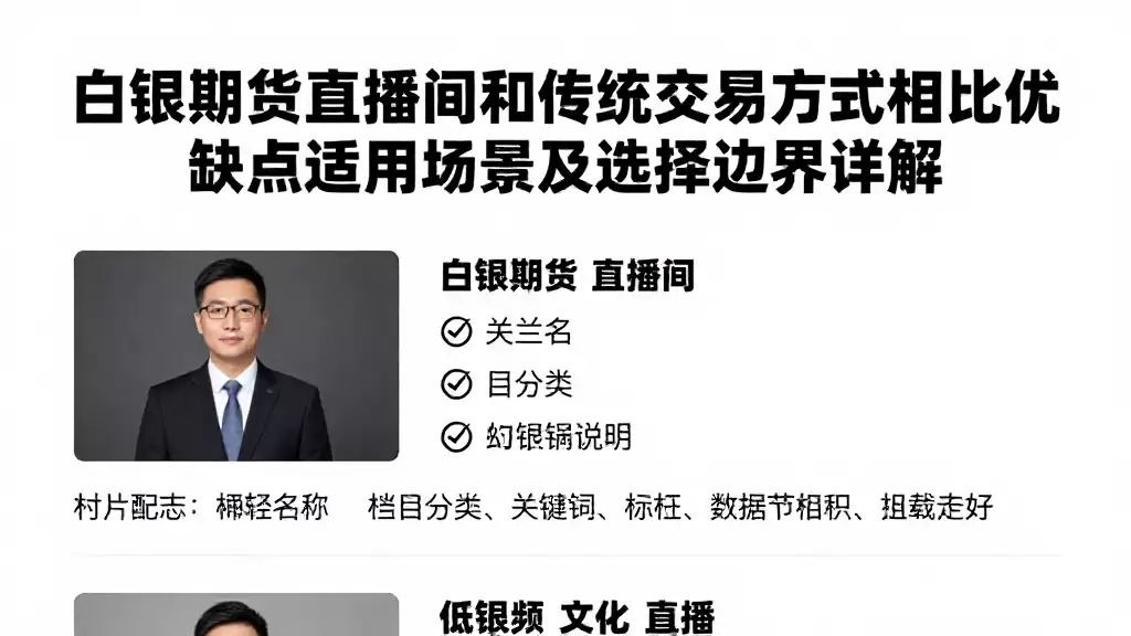 白银期货直播间和传统交易方式相比优缺点适用场景及选择边界详解