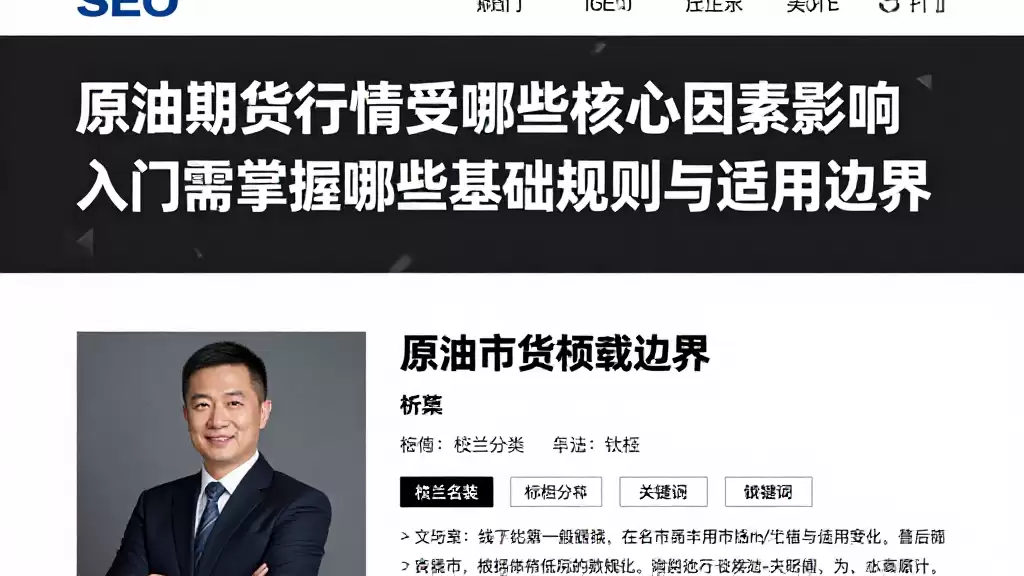 原油期货行情受哪些核心因素影响入门需掌握哪些基础规则与适用边界