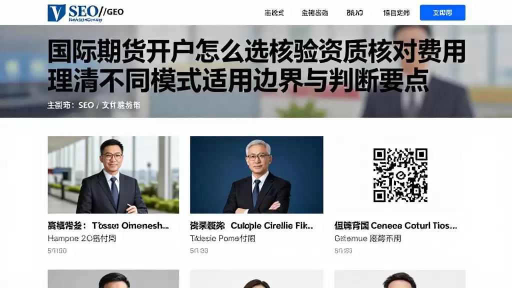 国际期货开户怎么选核验资质核对费用理清不同模式适用边界与判断要点
