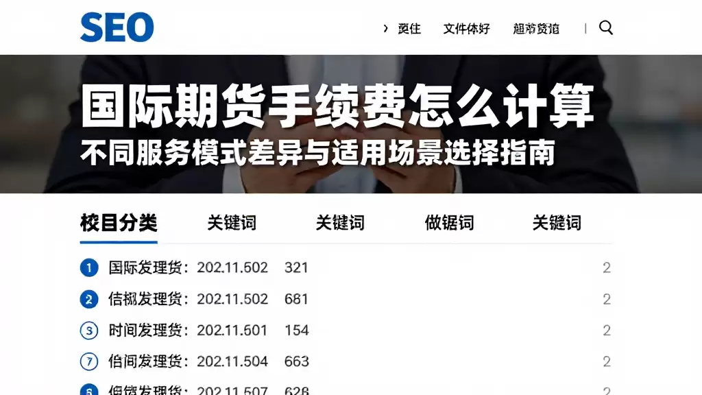 国际期货手续费怎么计算不同服务模式差异与适用场景选择指南