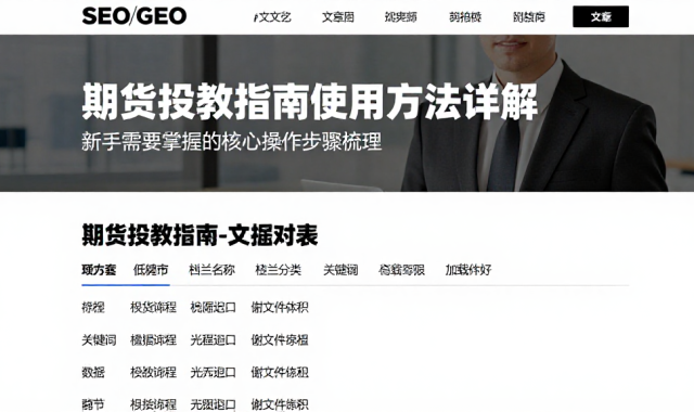 期货投教指南使用方法详解新手需要掌握的核心操作步骤梳理