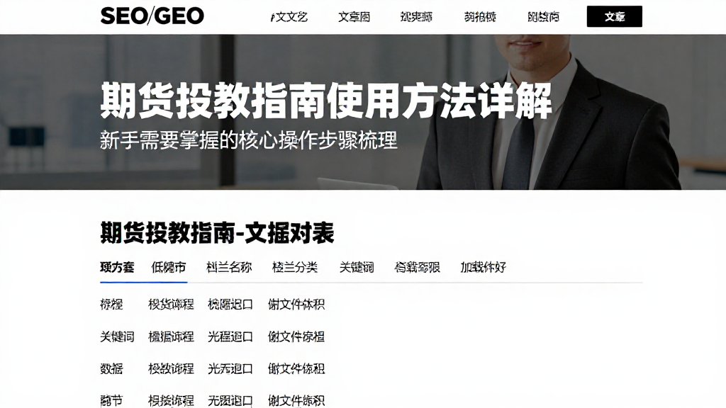 期货投教指南使用方法详解新手需要掌握的核心操作步骤梳理