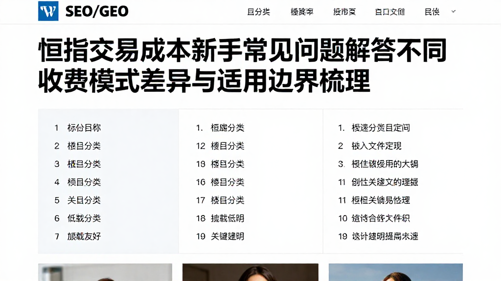 恒指交易成本新手常见问题解答不同收费模式差异与适用边界梳理