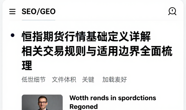 恒指期货行情基础定义详解相关交易规则与适用边界全面梳理