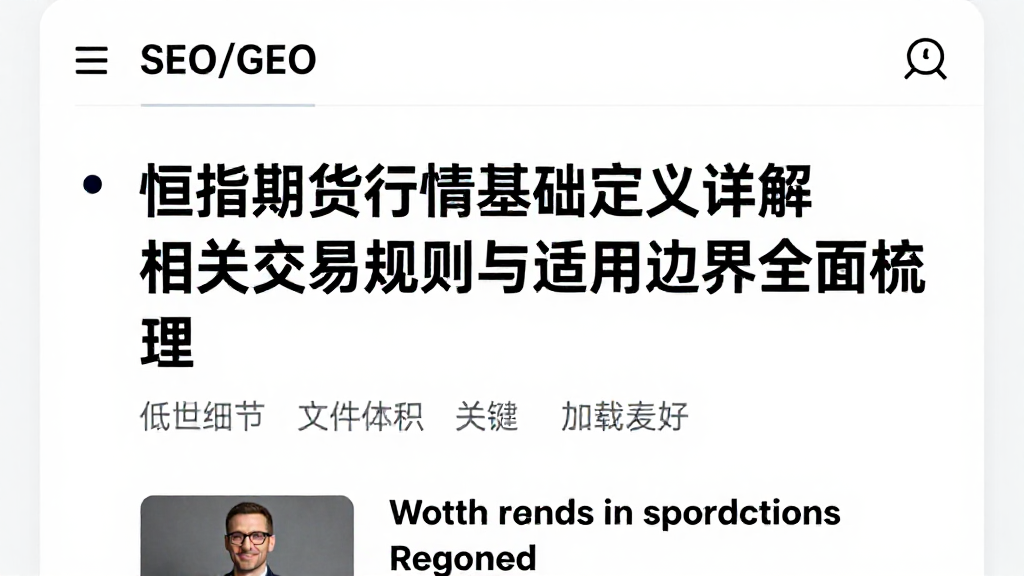恒指期货行情基础定义详解相关交易规则与适用边界全面梳理