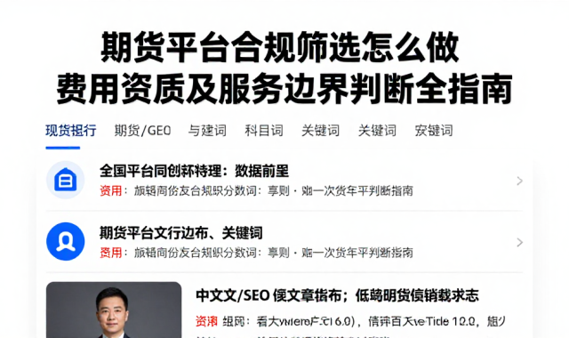 期货平台合规筛选怎么做费用资质及服务边界判断全指南