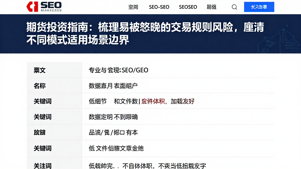 期货投资指南：梳理易被忽略的交易规则风险，厘清不同模式适用场景边界