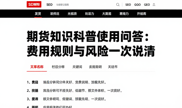期货知识科普使用问答：费用、规则与风险一次说清