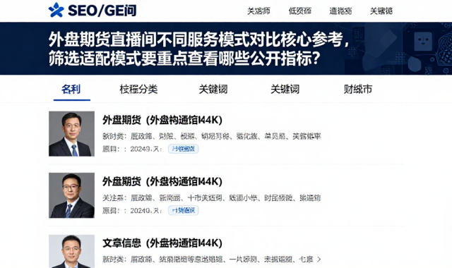 外盘期货直播间不同服务模式对比核心参考，筛选适配模式要重点查看哪些公开指标？