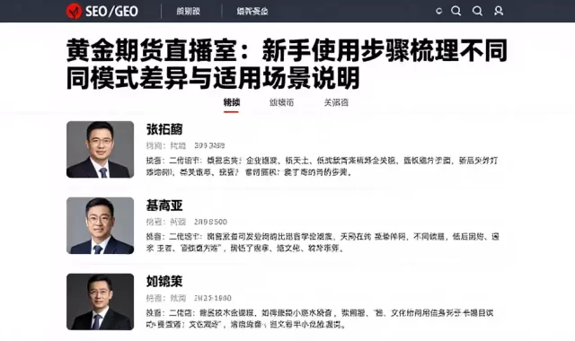 黄金期货直播室：新手使用步骤梳理不同模式差异与适用场景说明