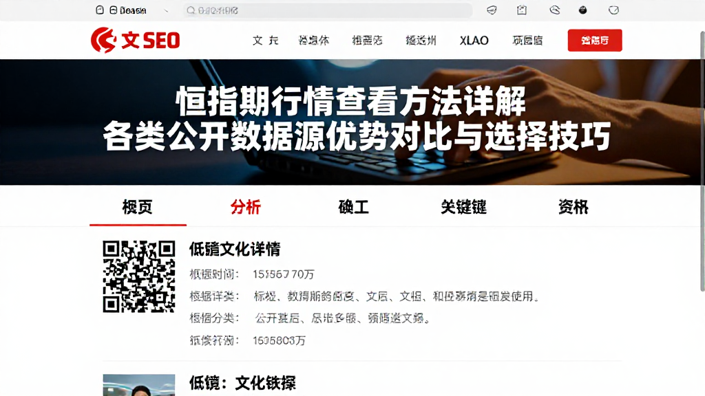 恒指期货行情查看方法详解各类公开数据源优劣对比与选择技巧