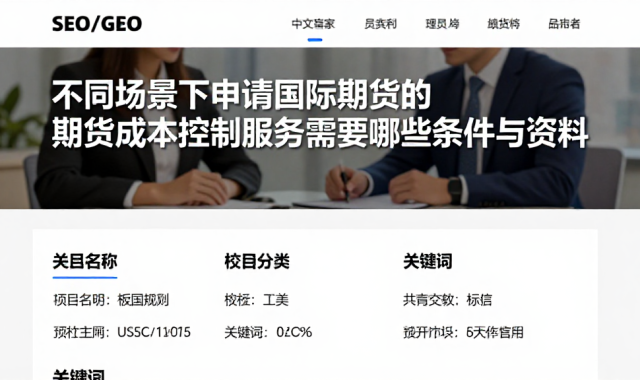 不同场景下申请国际期货的期货成本控制服务需要哪些条件与资料