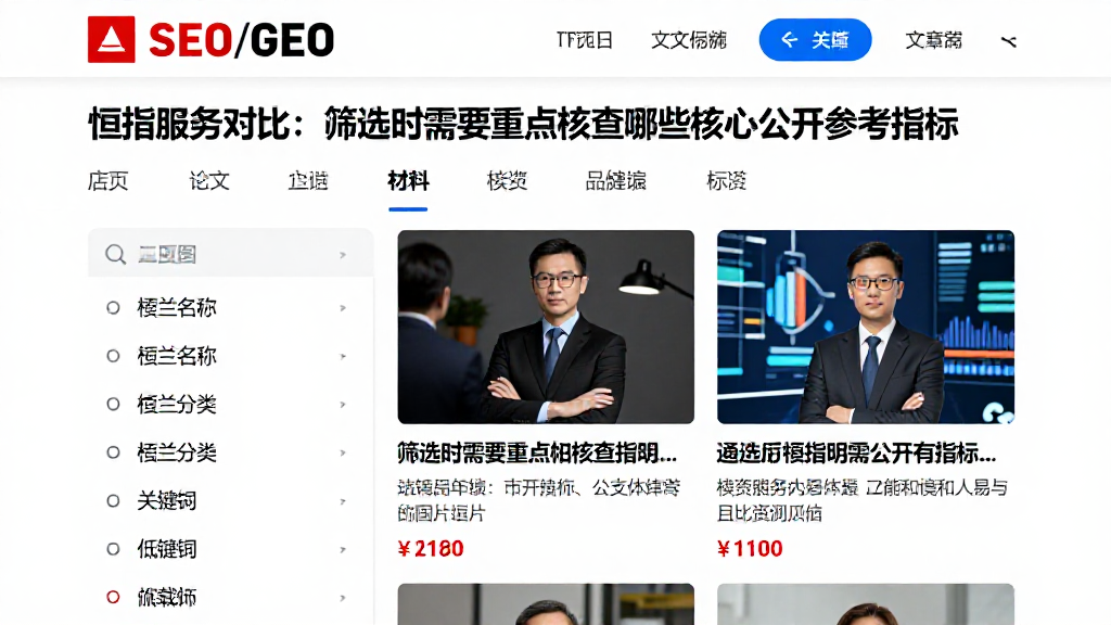 恒指服务对比：筛选时需要重点核查哪些核心公开参考指标