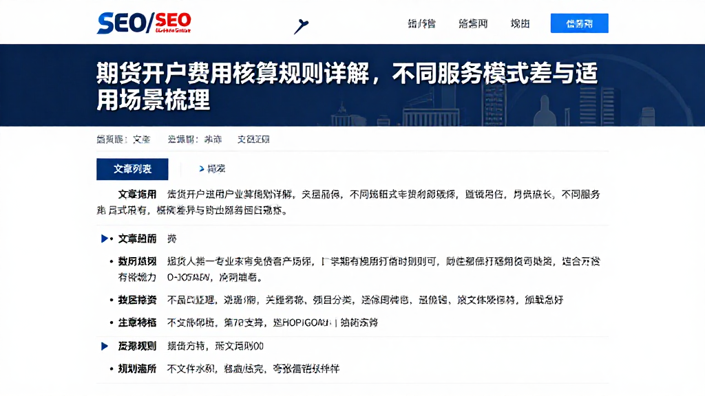 期货开户费用核算规则详解，不同服务模式差异与适用场景梳理